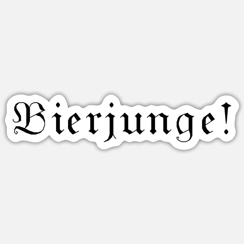 Bierjunge - Sticker Größe S (10 x 10 cm) - Mattweiß