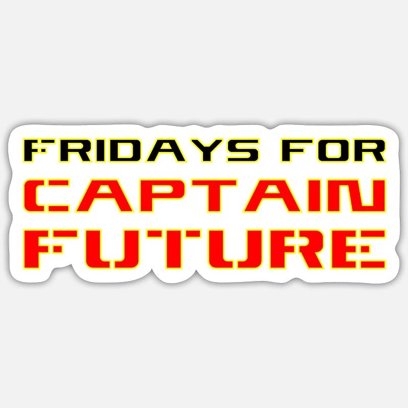 Fridays For Captain Future - Sticker Größe S (10 x 10 cm) - Mattweiß
