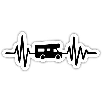 Camping - Sticker size S (10 x 10 cm) - white matte - Front