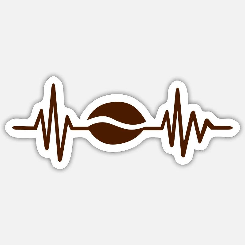 Café - Sticker taille S (10 x 10 cm) - blanc mat