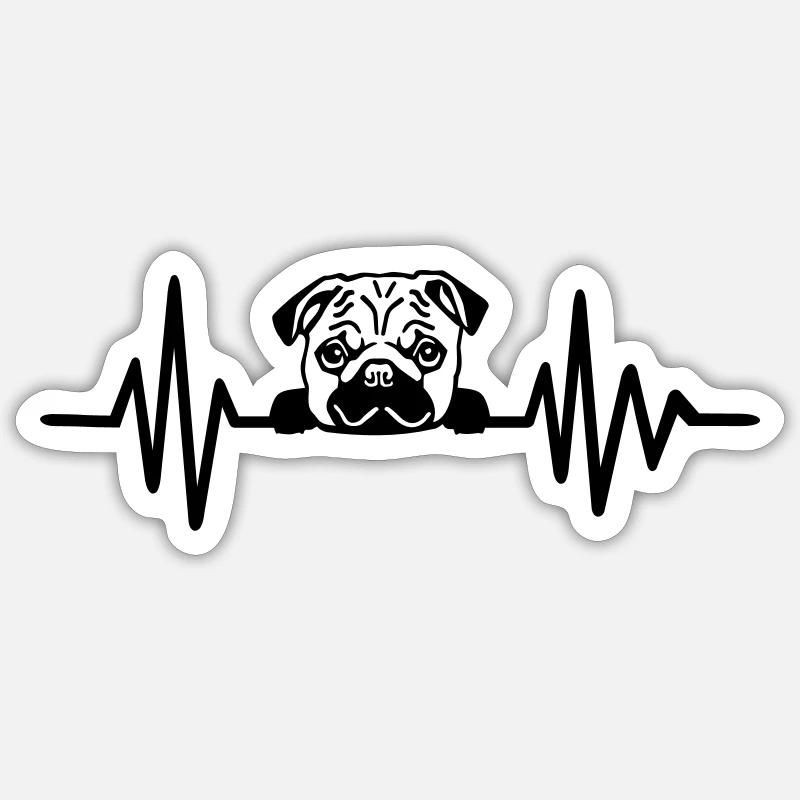 Pug - Sticker size S (10 x 10 cm) - white matte