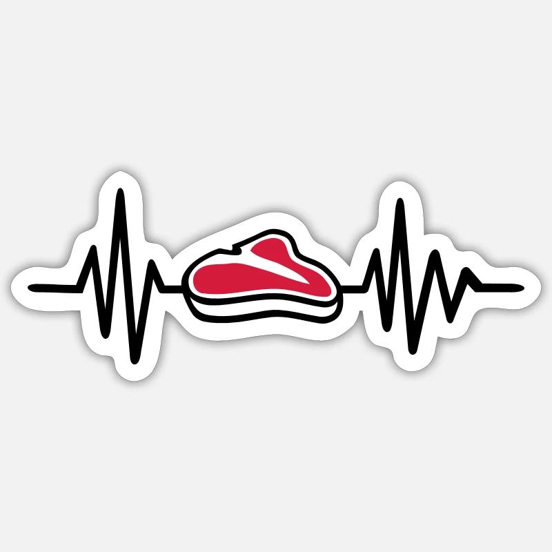 Fleisch - Sticker Größe S (10 x 10 cm) - Mattweiß