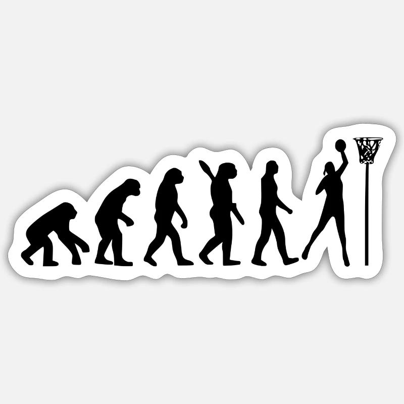 Evolution basketball netball team - Sticker size S (10 x 10 cm) - white matte
