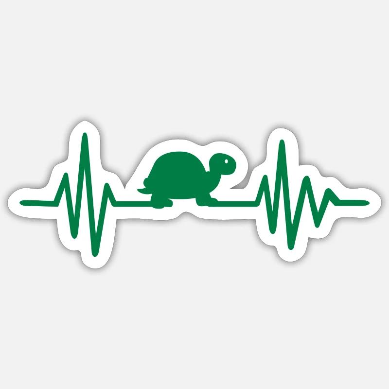 Schildkröte - Sticker Größe S (10 x 10 cm) - Mattweiß
