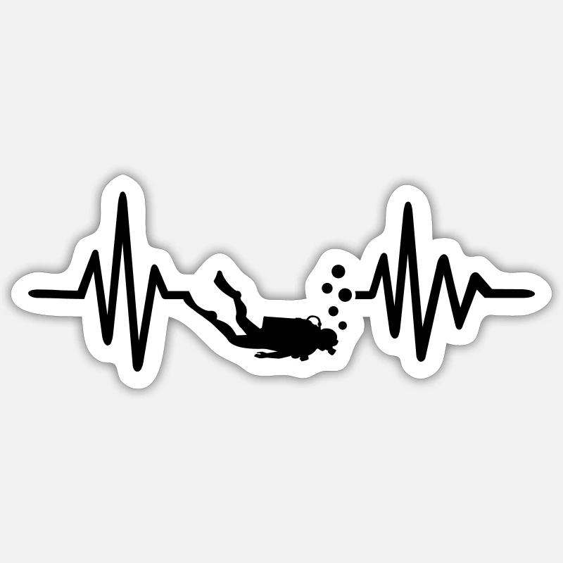 Tauchen - Sticker Größe S (10 x 10 cm) - Mattweiß