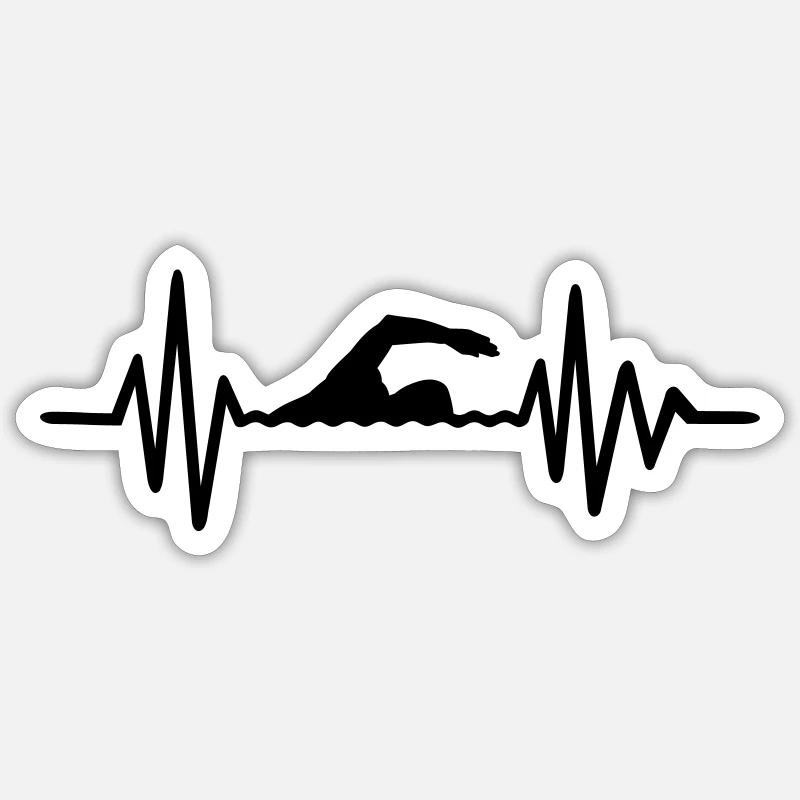 Nager - Sticker taille S (10 x 10 cm) - blanc mat