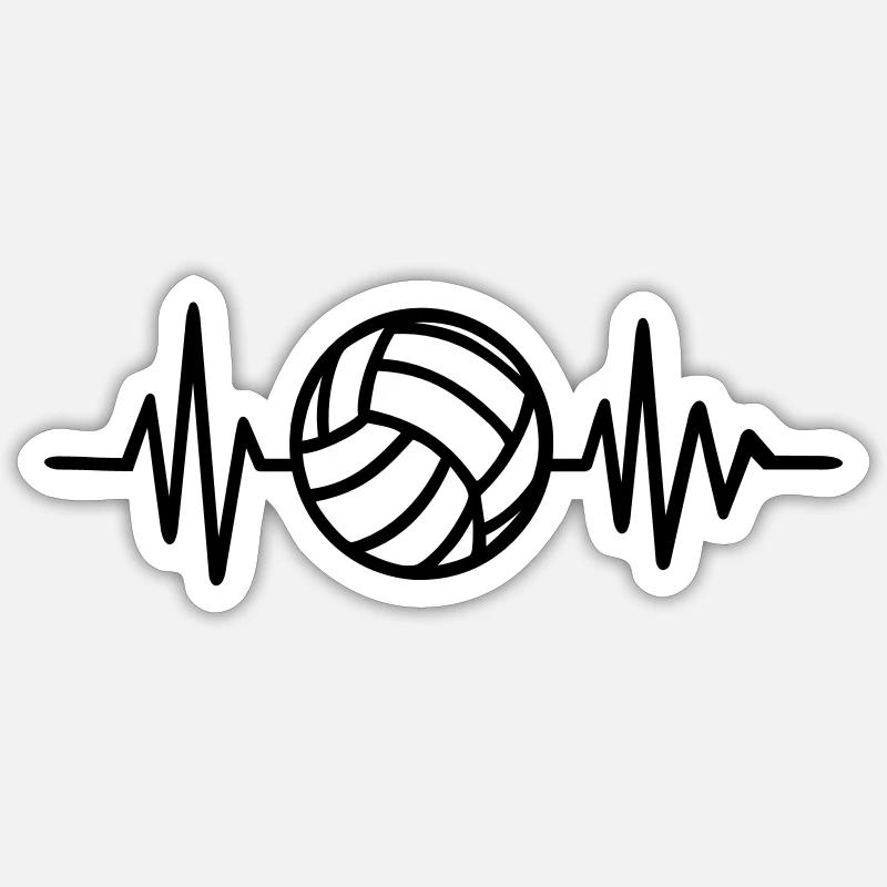 Volleyball - Sticker size S (10 x 10 cm) - white matte