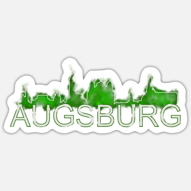 Augsburg - Skyline - Sticker Größe S (10 x 10 cm) - Mattweiß