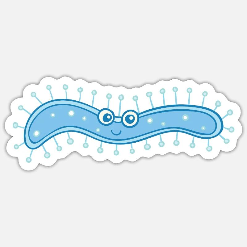 MICROBIOLOGISTE: Bactérie douce - Sticker taille S (10 x 10 cm) - blanc mat
