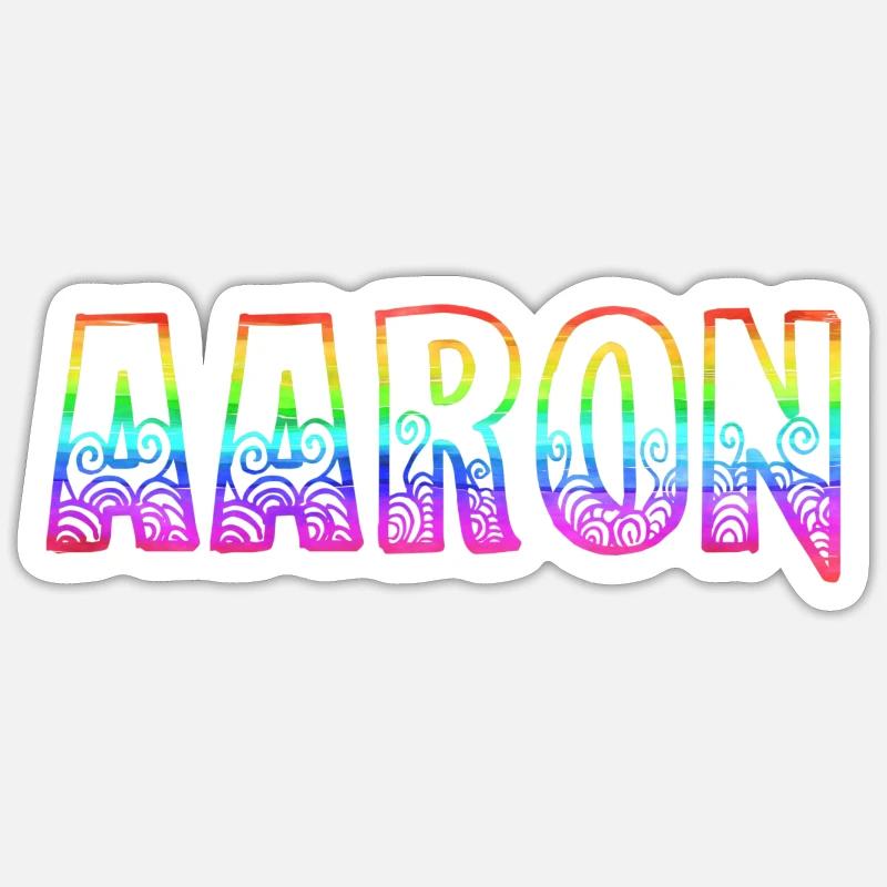 aaron rs regenbogen - Sticker Größe S (10 x 10 cm) - Mattweiß