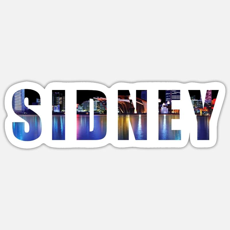 Sidney - Sticker Größe S (10 x 10 cm) - Mattweiß
