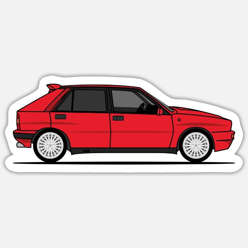 Delta Red - Sticker taille S (10 x 10 cm) - blanc mat