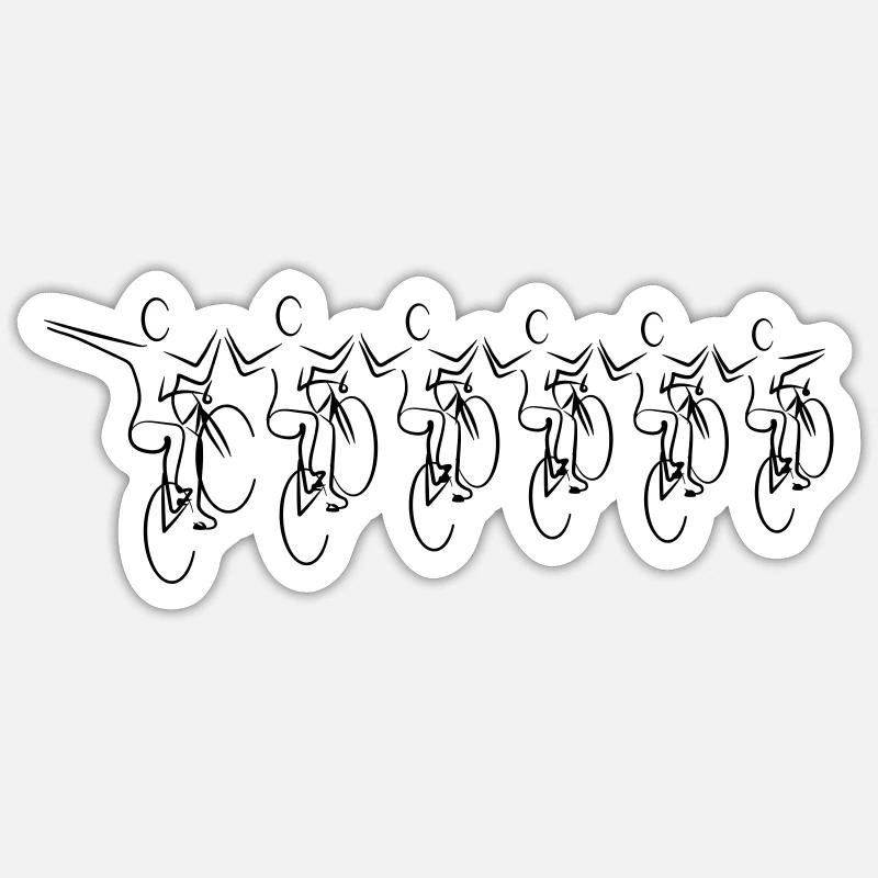 6er Kunstradsport 005 - Sticker Größe S (10 x 10 cm) - Mattweiß