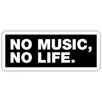 No Music No Life - Sticker size S (10 x 10 cm) - white matte - Front