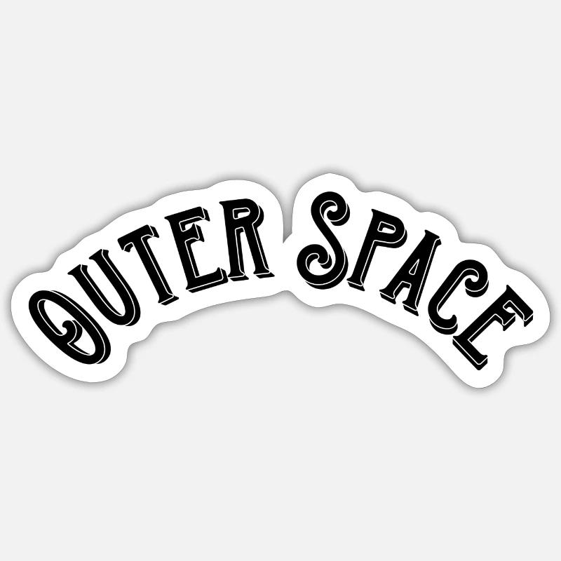 Outer Space - Sticker taille S (10 x 10 cm) - blanc mat