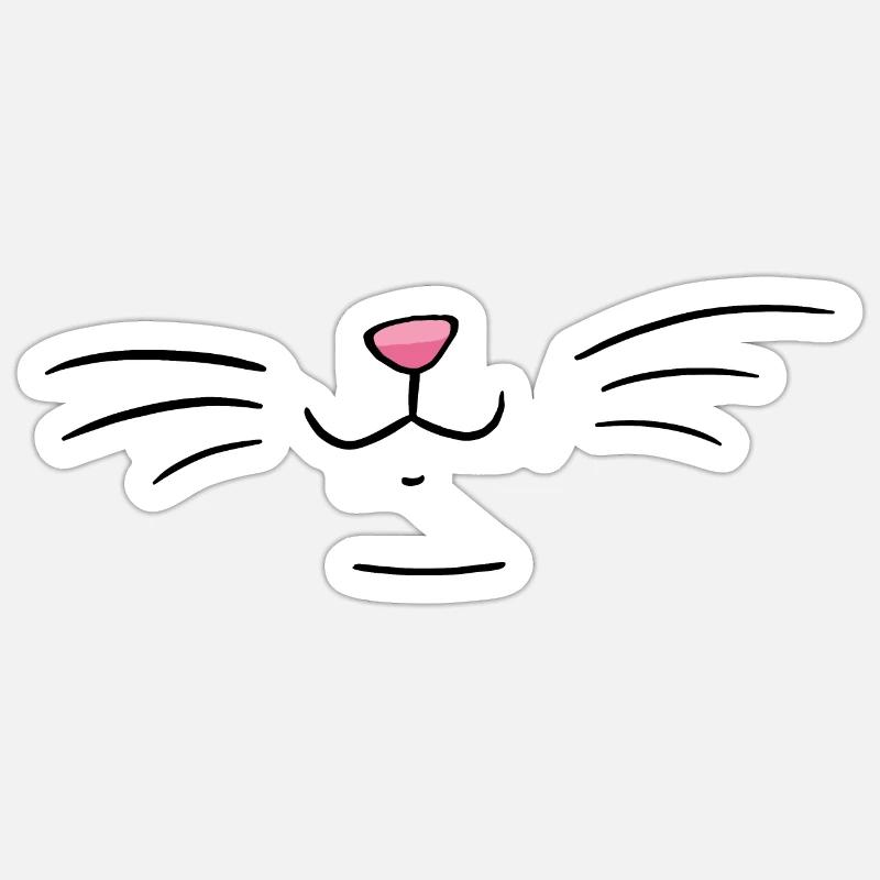 Katzengesicht Maske Geschenkidee - Sticker Größe S (10 x 10 cm) - Mattweiß