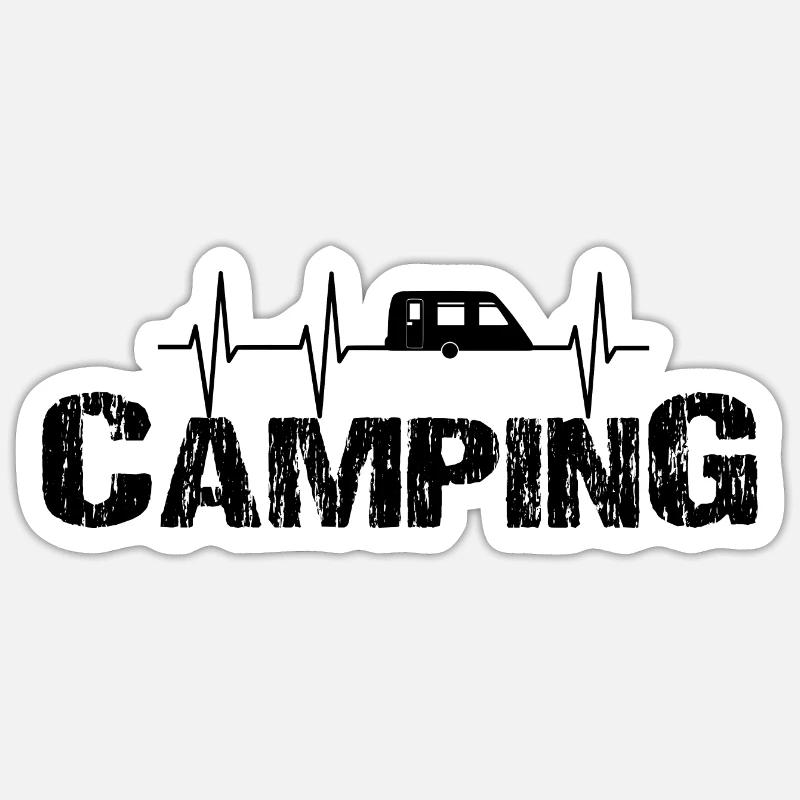 Camping - Sticker Größe S (10 x 10 cm) - Mattweiß