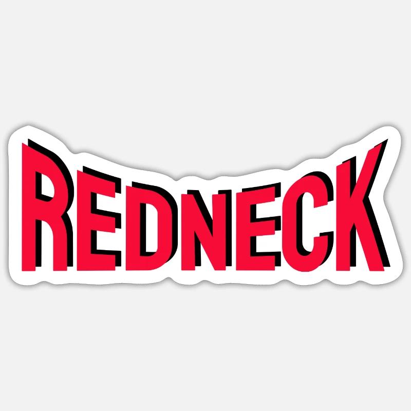 REDNEK - Sticker taille S (10 x 10 cm) - blanc mat