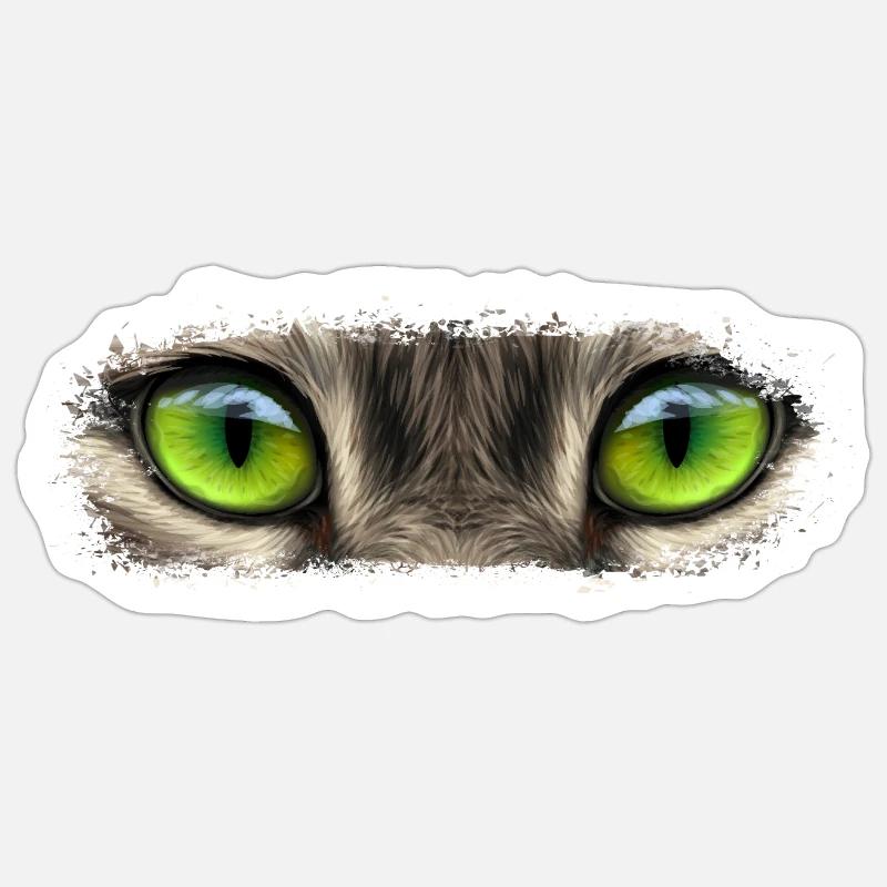 Oeil d'animaux - Sticker taille S (10 x 10 cm) - blanc mat