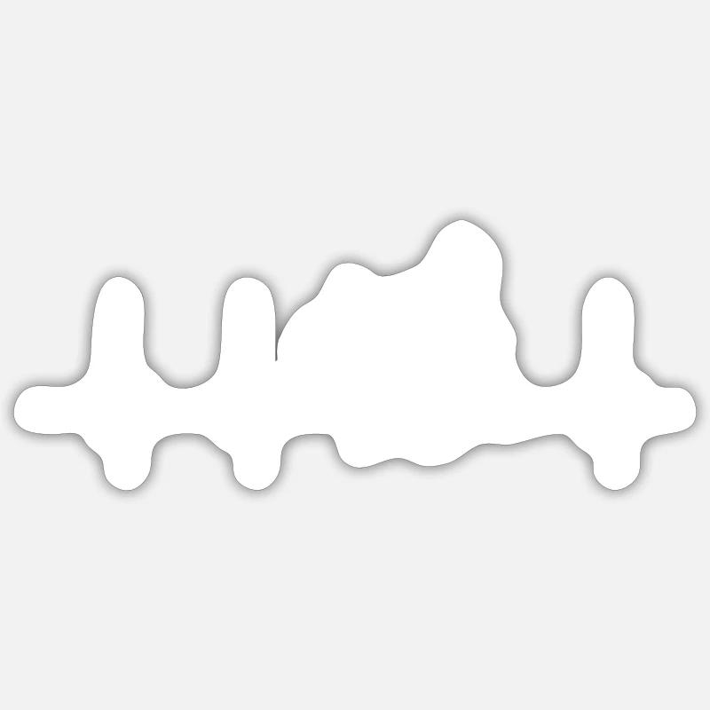 Poisson-chat - Sticker taille S (10 x 10 cm) - blanc mat
