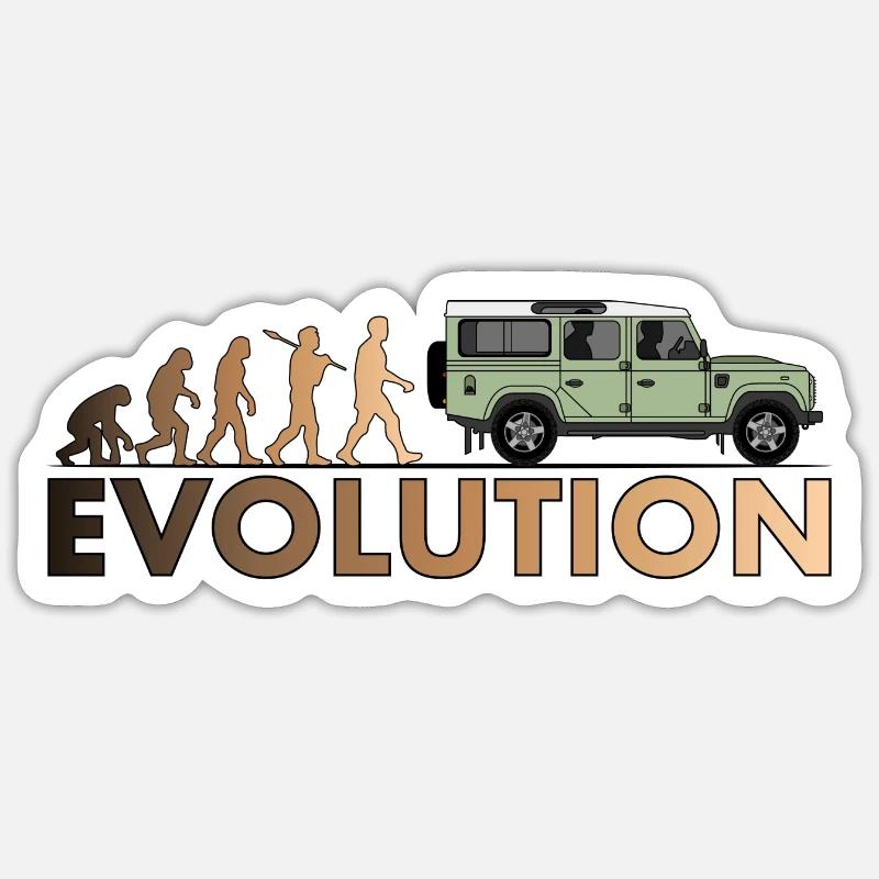 Defender 110 Evolution - Sticker Größe S (10 x 10 cm) - Mattweiß