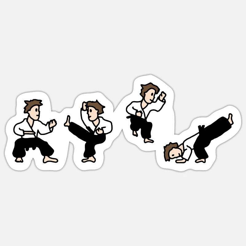 karaté - Sticker taille S (10 x 10 cm) - blanc mat