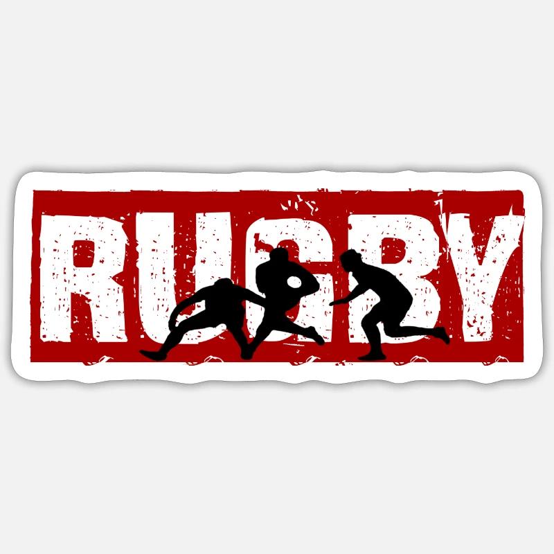 le rugby - Sticker taille S (10 x 10 cm) - blanc mat