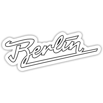 Berlin Logo mit Kontur - Sticker Größe S (10 x 10 cm) - Mattweiß - Vorne