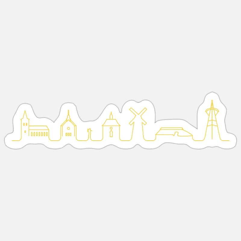 Uselsen Skyline - Sticker Größe S (10 x 10 cm) - Mattweiß