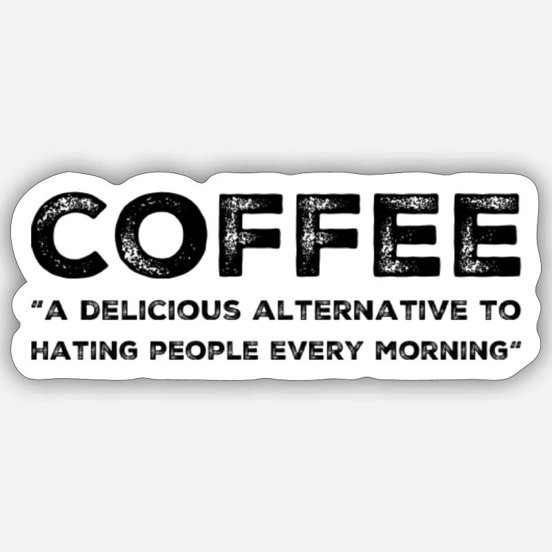 DÉFINITION DU CAFÉ (NOIR) - Sticker taille S (10 x 10 cm) - blanc mat