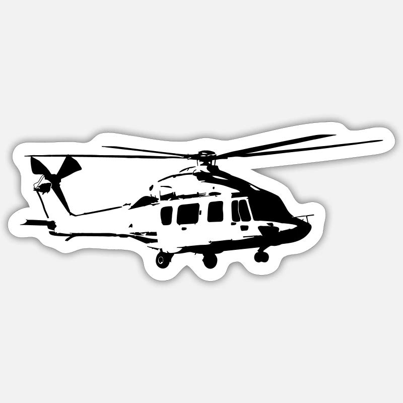 EC175 AH175 Hélicoptère - Sticker taille S (10 x 10 cm) - blanc mat