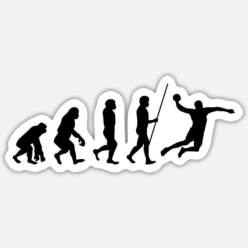 Évolution des cadeaux de sport de handball - Sticker taille S (10 x 10 cm) - blanc mat