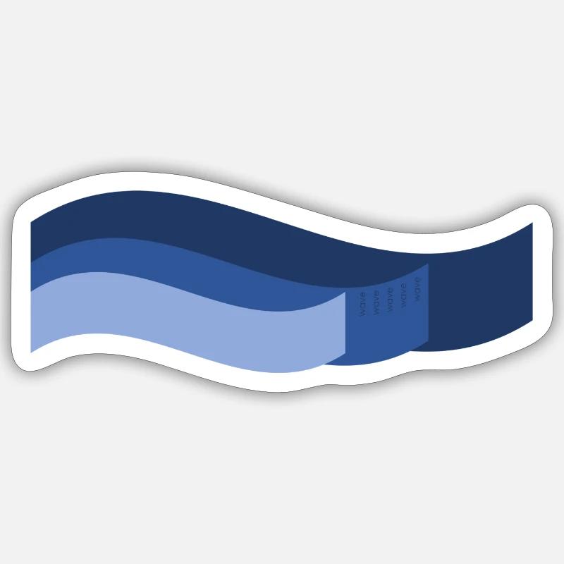 Wave Blue Sticker Größe S (10 x 10 cm)