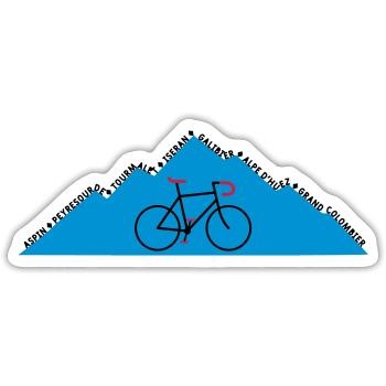 Radfahren: Die Grand Cols - Sticker Größe S (10 x 10 cm) - Mattweiß - Vorne