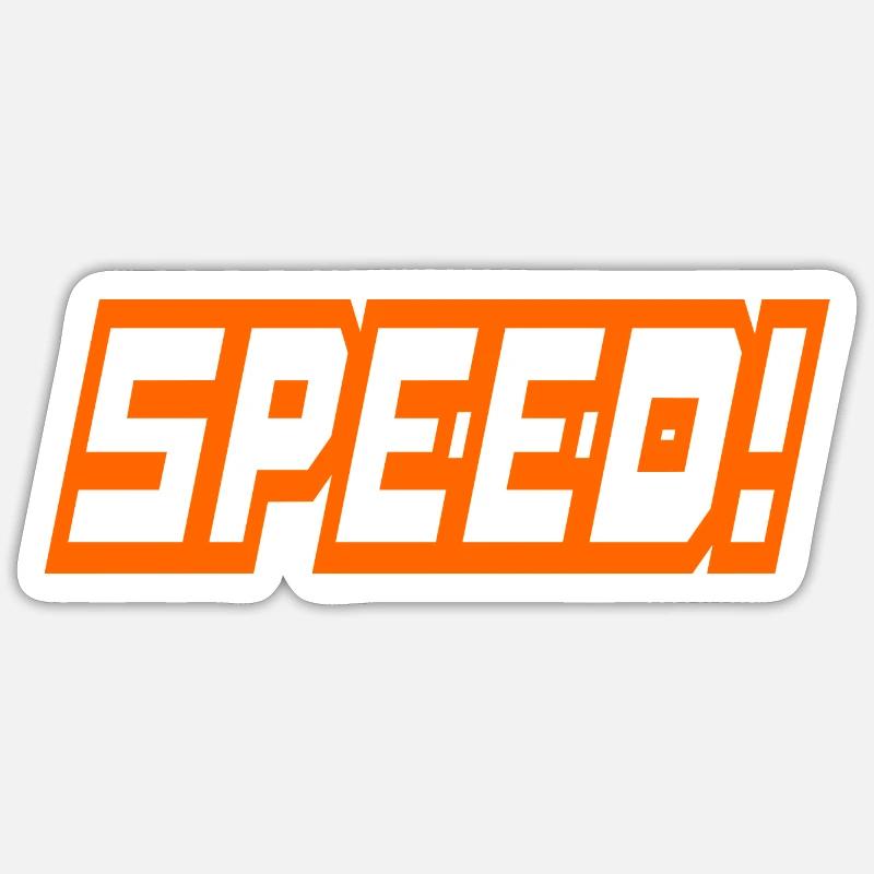 SPEED! - Sticker Größe S (10 x 10 cm) - Mattweiß