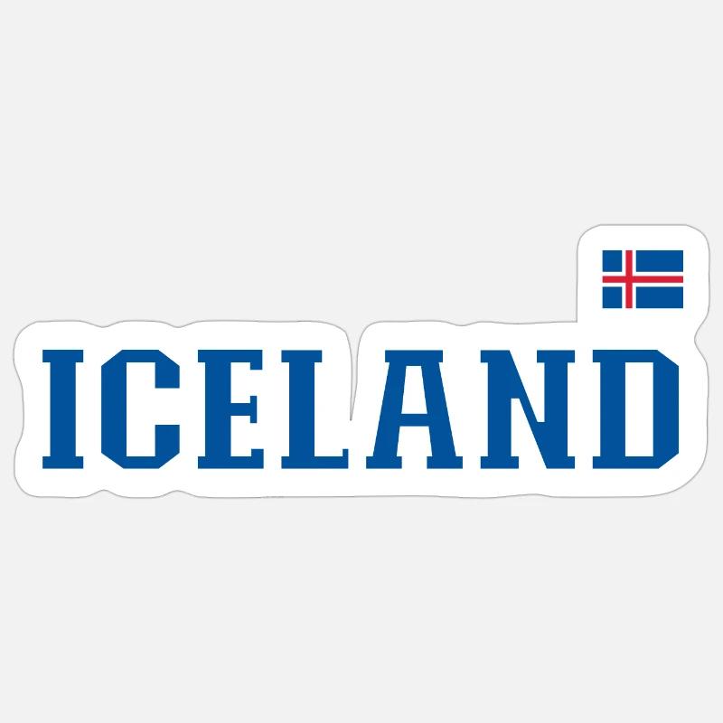 Drapeau de l’Iceland - Sticker taille S (10 x 10 cm) - blanc mat