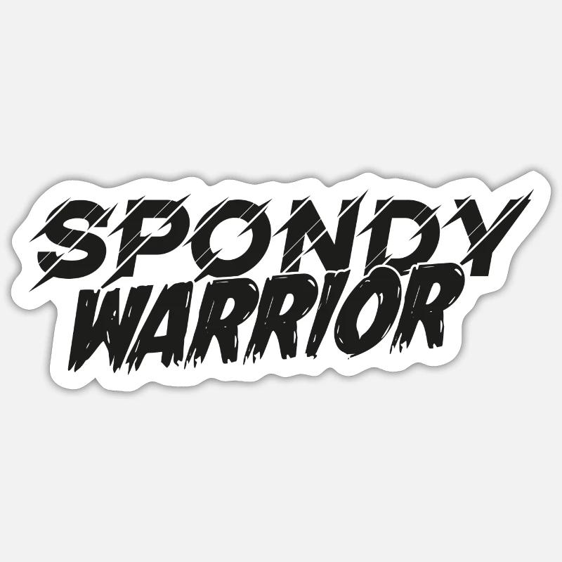 spondywarrior basic black - Sticker size S (10 x 10 cm) - white matte