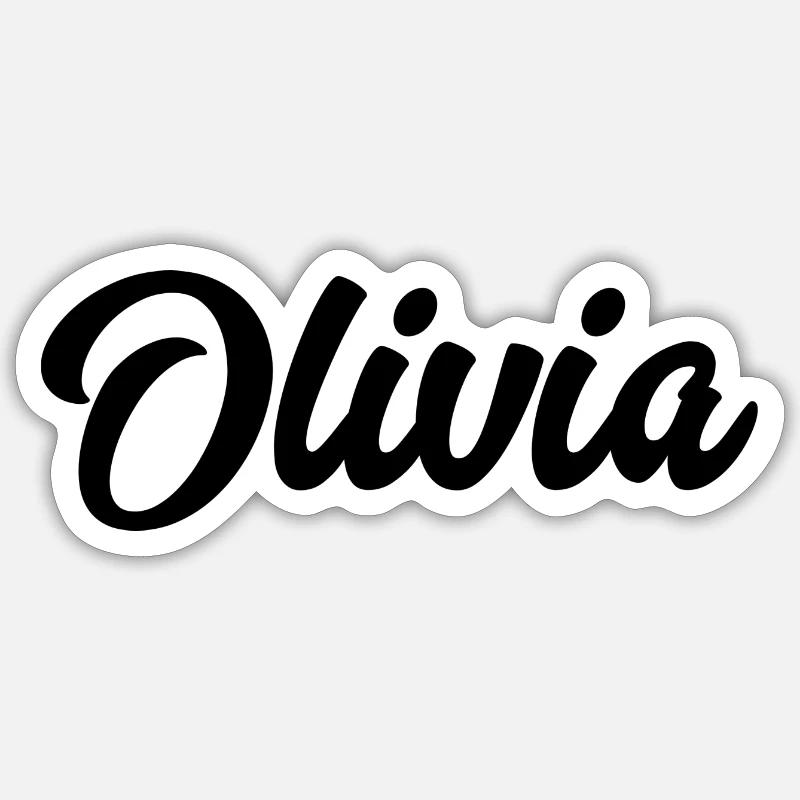 Olivia Custom Text Nom d’anniversaire - Sticker taille S (10 x 10 cm) - blanc mat