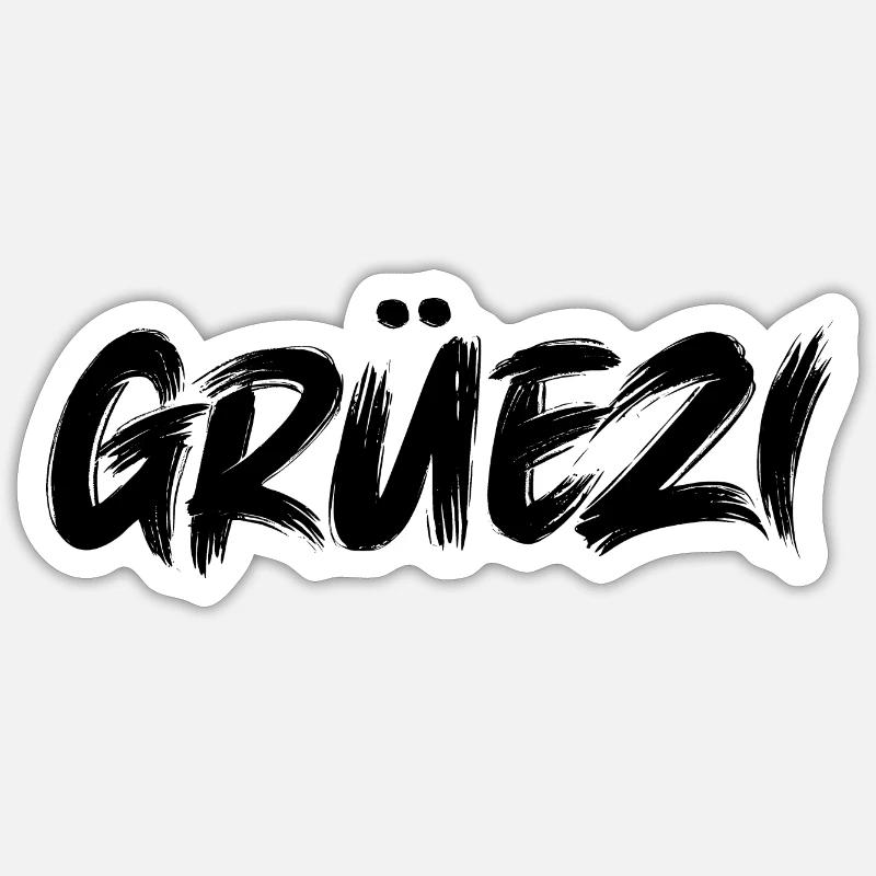Grüezi Schweiz Schweizer Schweizerdeutsch Schweiz - Sticker Größe S (10 x 10 cm) - Mattweiß