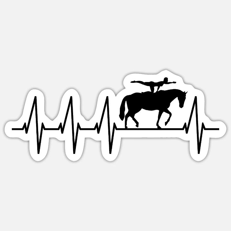 Voltigieren Mädchen Volti Training und Turnier - Sticker Größe S (10 x 10 cm) - Mattweiß