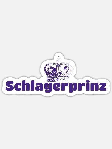 Schlagerprinz Schlagerparty Schlagermusik Geschenk - Sticker Größe S (10 x 10 cm) - Mattweiß