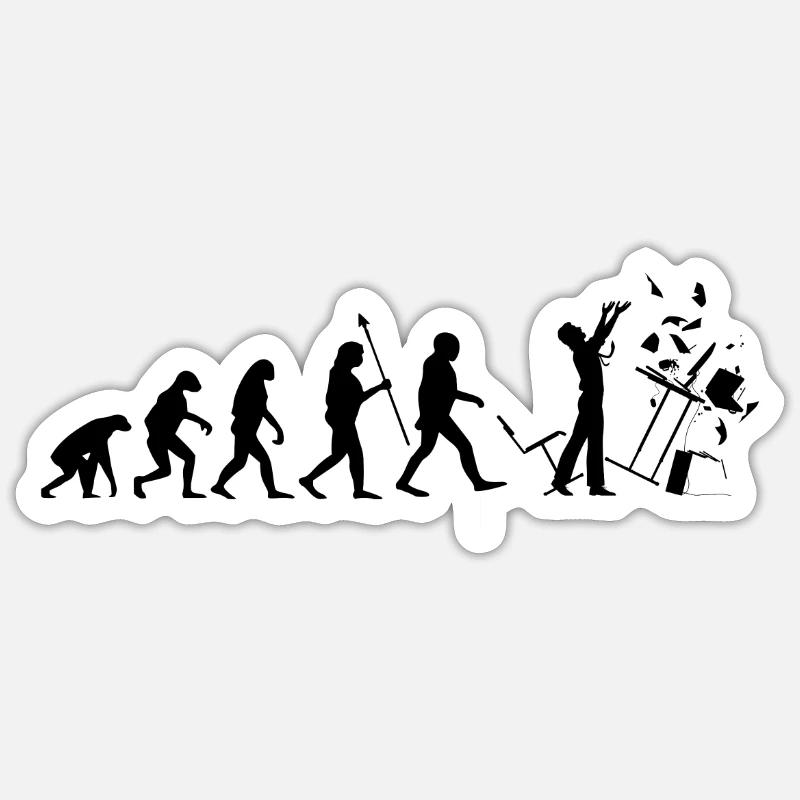Evolution PC Wut ausrasten Zorn Ärger Computer Fun Sticker Größe S (10 x 10 cm)