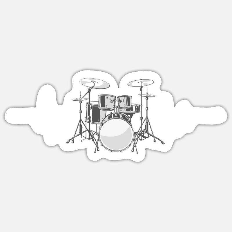 Gift for drummer ECG drums - Sticker size S (10 x 10 cm) - white matte