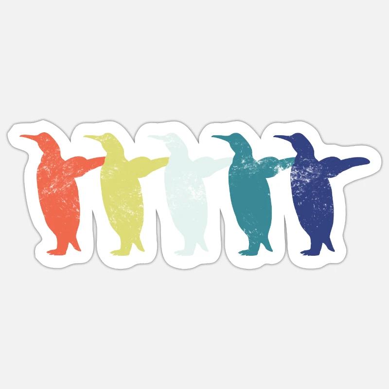 Pingouins - Sticker taille S (10 x 10 cm) - blanc mat