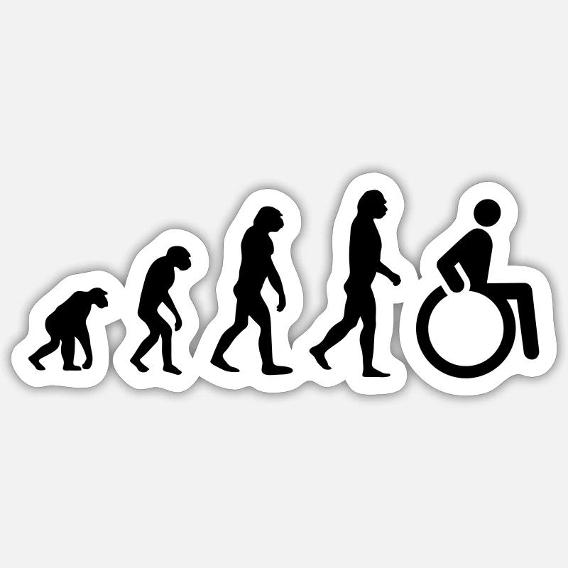 Fauteuil roulant Evolution - Sticker taille S (10 x 10 cm) - blanc mat