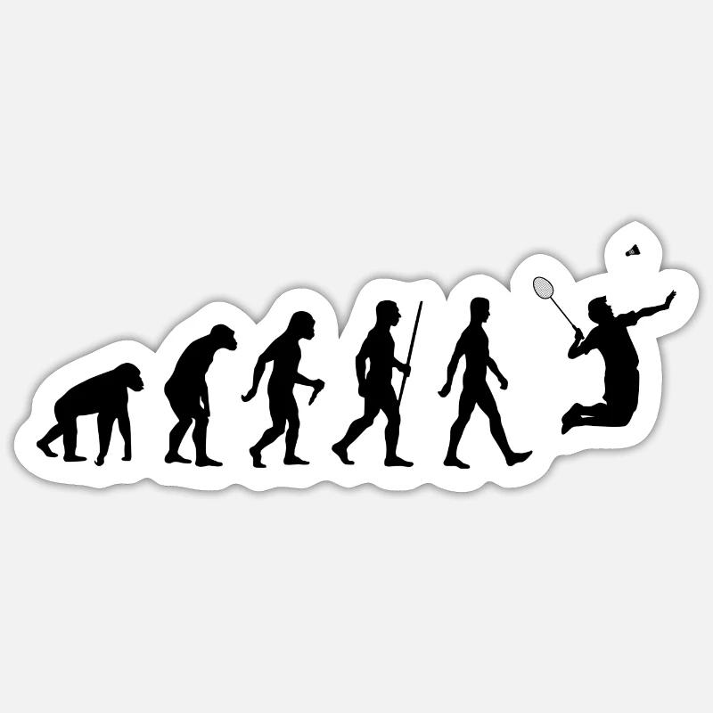 Badminton Evolution Featherball - Sticker size S (10 x 10 cm) - white matte