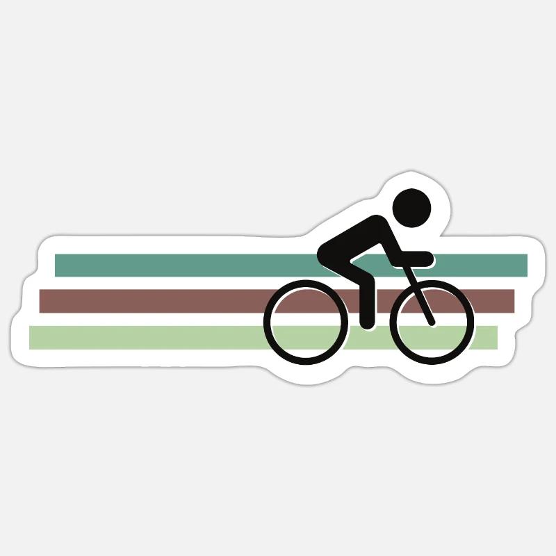 vélo rétro 2 Sticker taille S (10 x 10 cm)