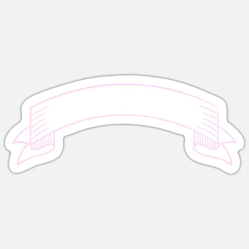 Pinker Banner - Sticker Größe S (10 x 10 cm) - Mattweiß