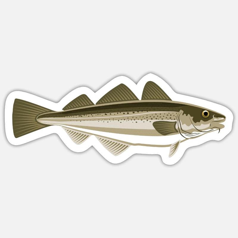 Cod - Sticker size S (10 x 10 cm) - white matte