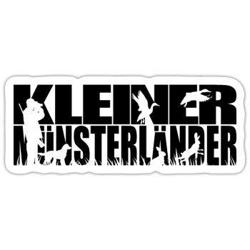 KLEINER MÜNSTERLÄNDER Jagdhund Wilsigns Jagdhunde - Sticker Größe S (10 x 10 cm) - Mattweiß - Vorne